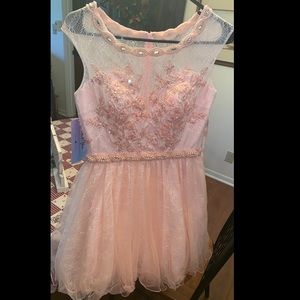 Baby pink short homecoming dress